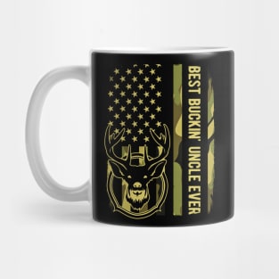 Best Buckin' Uncle Camouflage American Flag Hunting Gift Mug